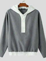 Men's Contrast Color Long Sleeve Hoodie SKUL41566