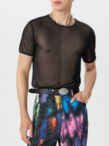 Mens Mesh See Through Short Sleeve T-Shirt SKUK35602