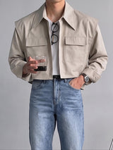 [Pre-order] Men's Clean-Fit Minimalist Daily Commute Dual Flap Pocket Jacket SKUL88493