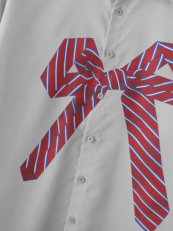Men's Bow Tie Print Half Sleeve Shirt SKUL41039