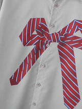 Men's Bow Tie Print Half Sleeve Shirt SKUL41039