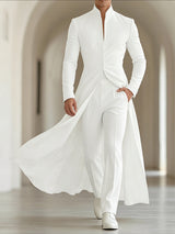 Men's Retro Early Autumn Tailored Waist Flowy Hem Long Sleeve Blazer SKUL80473