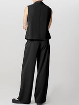 Mens Solid Color Double-Breasted Two Pieces Outfit SKUK76967