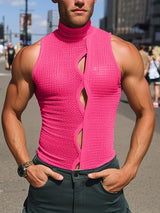 Mens Waffle Texture Cut-Out Tank SKUL05986