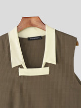 Mens Contrast Color Textured Casual Tank SKUL19098