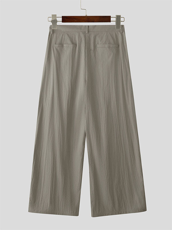 Men's Solid Crinkle Loose Draped Casual Pant SKUL23890