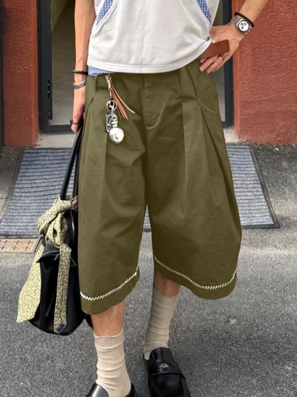 Men's Avant-Garde Ultra-Wide Leg Pleated Short SKUL55357