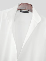 Men's Ruffled Hem Stand Collar Long Sleeve Blazer SKUL25000