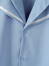 Men's Sailor Collar Contrast Color Short Sleeve Shirt SKUL41297