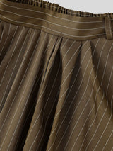 Men's Avant-Garde Pinstripe Deep-Pleated Lantern Silhouette Drop-Crotch Pant SKUL79741