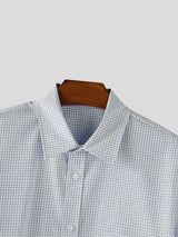 Men's Solid Color Textured Short Sleeve Shirt SKUL20269