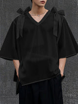 Mens Bowknot Design Sheer Long Sleeve Shirt SKUL09498