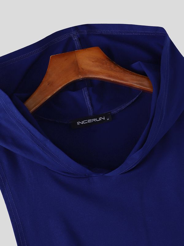 Men's Athletic Extreme Drop Armhole Hooded Fit Tank SKUL77446