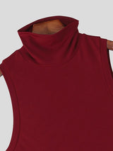Men's Solid Color Slim Fit Mock Neck Tank SKUL45162