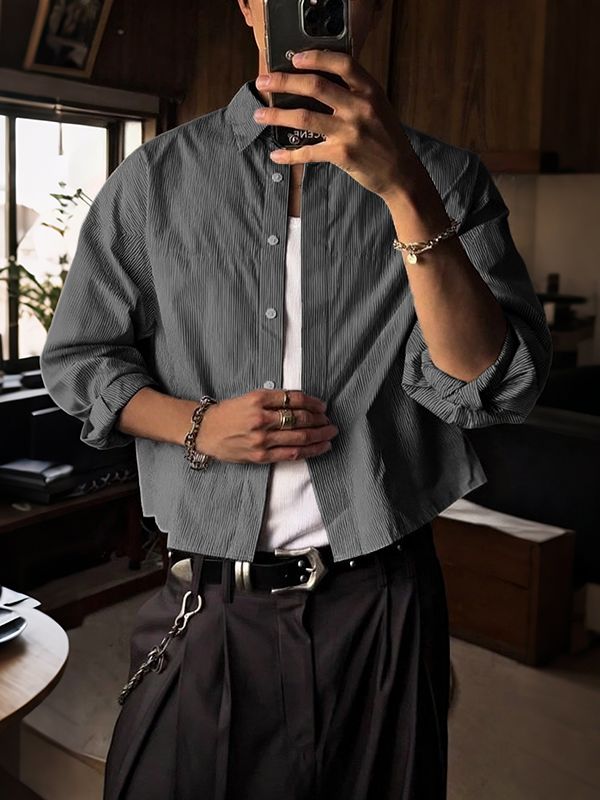 Men's Striped Casual Long Sleeve Shirt SKUL31938