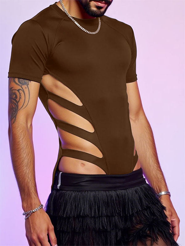 Mens Cut-Out Sides Short Sleeve Bodysuit SKUL10262
