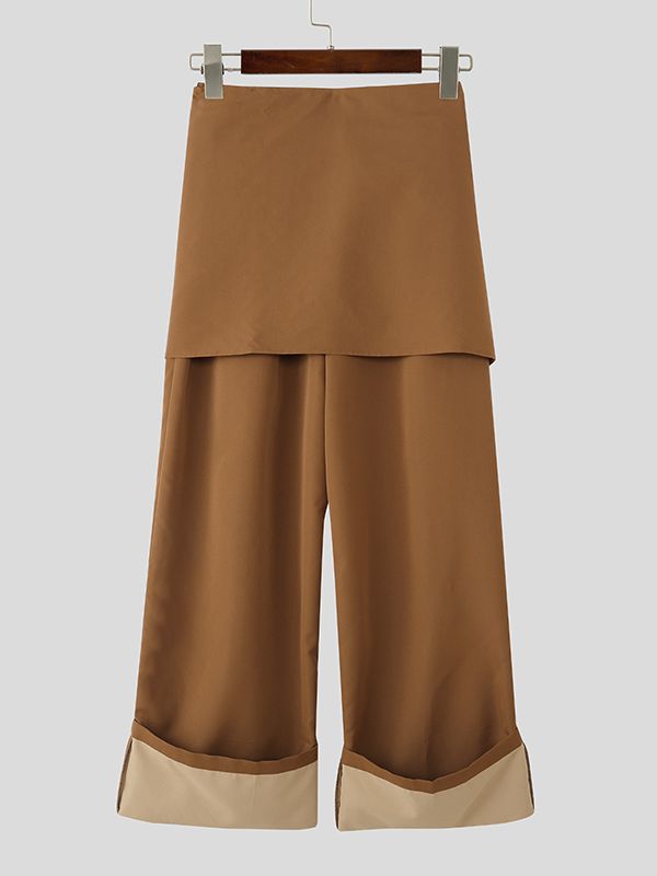 Men's Contrast Tie Rope Apron Style Loose Pant SKUL51261