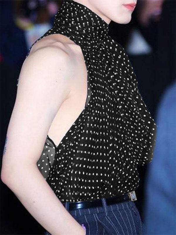 Mens Polka Dot Semi-Sheer Tank SKUL07503