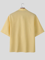 Mens 3D Floral Patchwork Plaid Half Sleeve Shirt SKUL08477