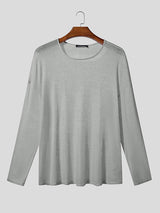 Men's Solid Semi-Sheer Long Sleeve T-Shirt SKUL27283