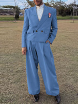 Men's Solid Color Casual Two Pieces Outfit SKUL44011