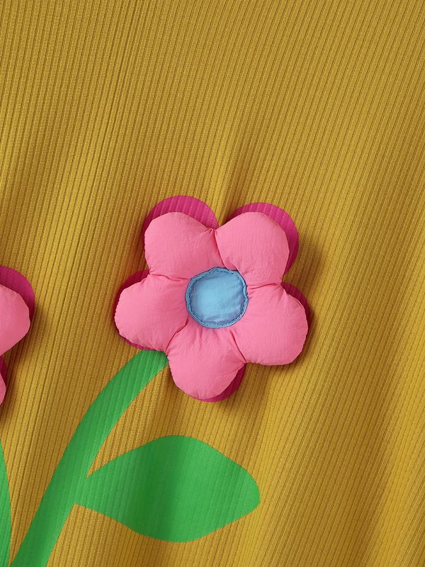 Men's 3D Floral Print Textured Half Sleeve T-Shirt SKUL32865