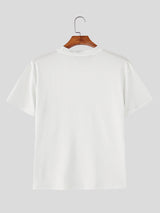 Mens Metallic Stripe Patchwork Short Sleeve T-Shirt SKUL18016