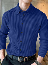 Mens Textured Stripe Long-Sleeve Shirt SKUK72746