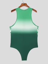 Men's Number Gradient Print Side Hollow Bodysuit SKUL17916