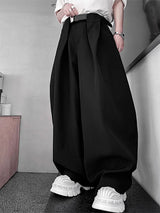 Mens Solid Color Wide Leg Casual Pant SKUL12492