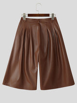 Mens Faux Leather Wide-Leg Pant SKUL12424
