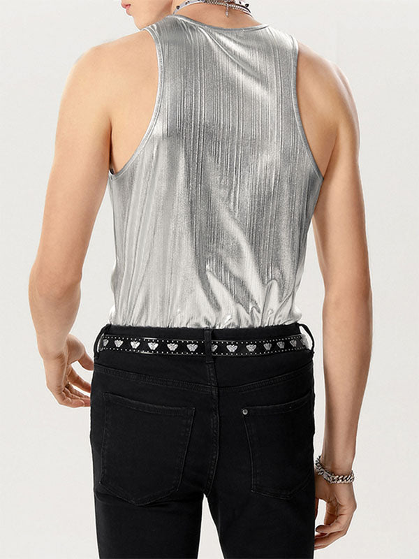 Mens Glitter Crew Neck Sleeveless Vest SKUK48113