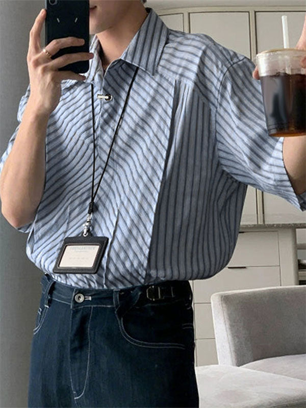 Men's Striped Casual Half Sleeve Shirt SKUL26986