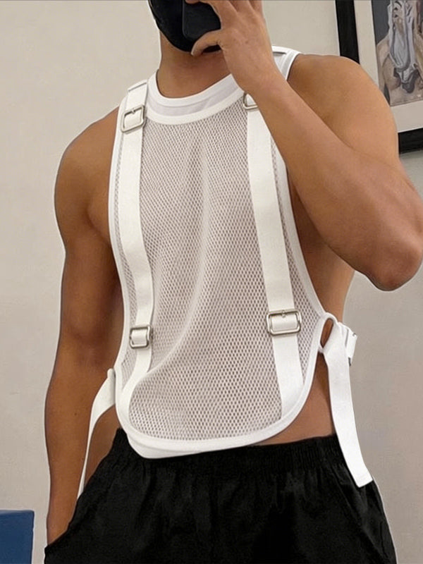 Men's Deconstructed Sheer Mesh Tank SKUL63144