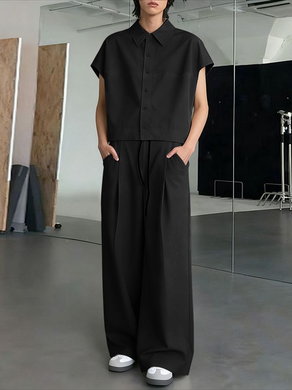 Men's Solid Color Casual Two Piece Outfit SKUL46013