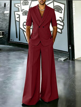 Men's Avant-Garde Genderless Aesthetic Double-Breasted Two Pieces Outfit SKUL63178