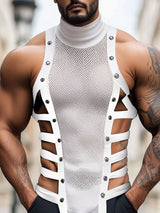 Mens Side Cut Sheer Mesh Tank SKUL05813
