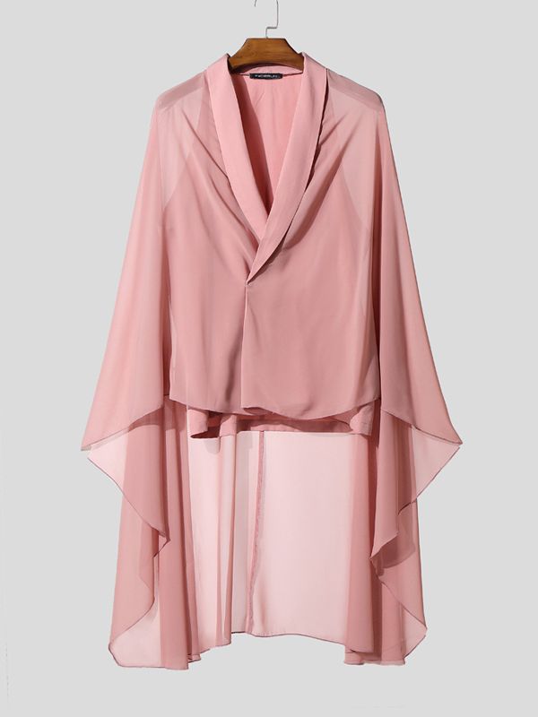 Men's Party Style Semi Sheer Long Sleeve Shirt SKUL36417