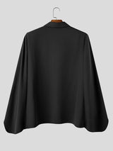 Men's Avant-Garde Party Back Drape Cloak Cape Exaggerated Big Point Collar Long Sleeve Shirt SKUL83132