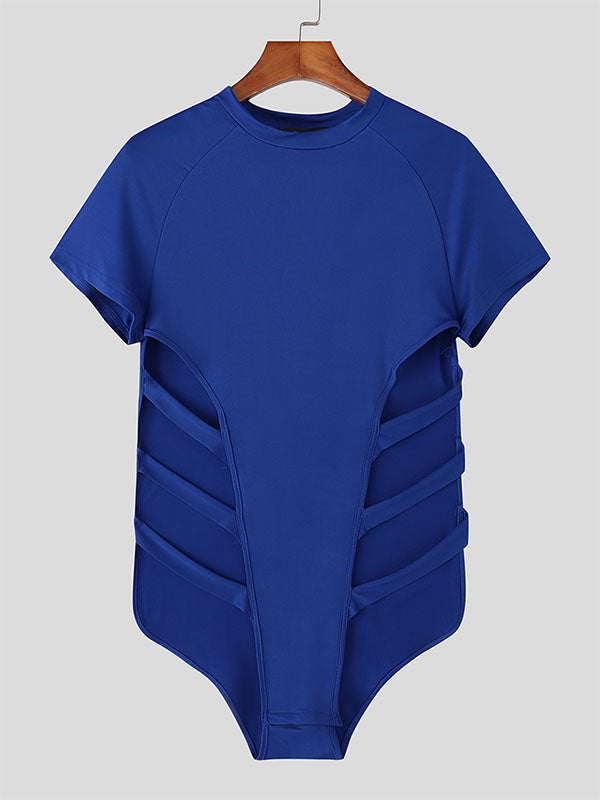 Mens Cut-Out Sides Short Sleeve Bodysuit SKUL10262