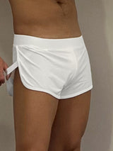 Men's Solid Color Lace-Up Mesh Short SKUL21026