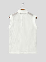 Men's Sheer Mesh Hollow Out Zip Up Tank SKUL56665