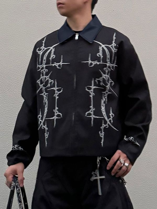 Men's Casual Printed Long Sleeve Jacket SKUL40153
