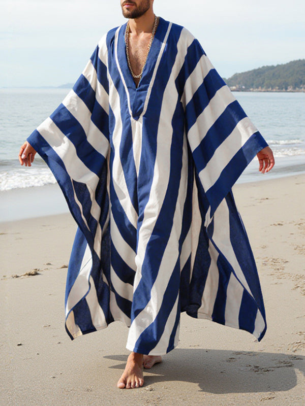 Men's Striped Loose Oversized Robe SKUL24712