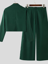 Men's Solid Color Loose Two Pieces Outfit SKUL40301