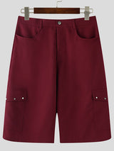 Men's Metal Stud Loose Fit Cropped Short SKUL24774