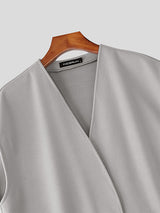 Men's Solid Tie Strap Casual Waistcoat SKUL28224