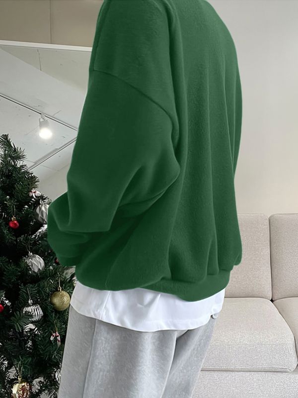 Men's Solid Color Turn Down Collar Long Sleeve Sweatshirt SKUL42389