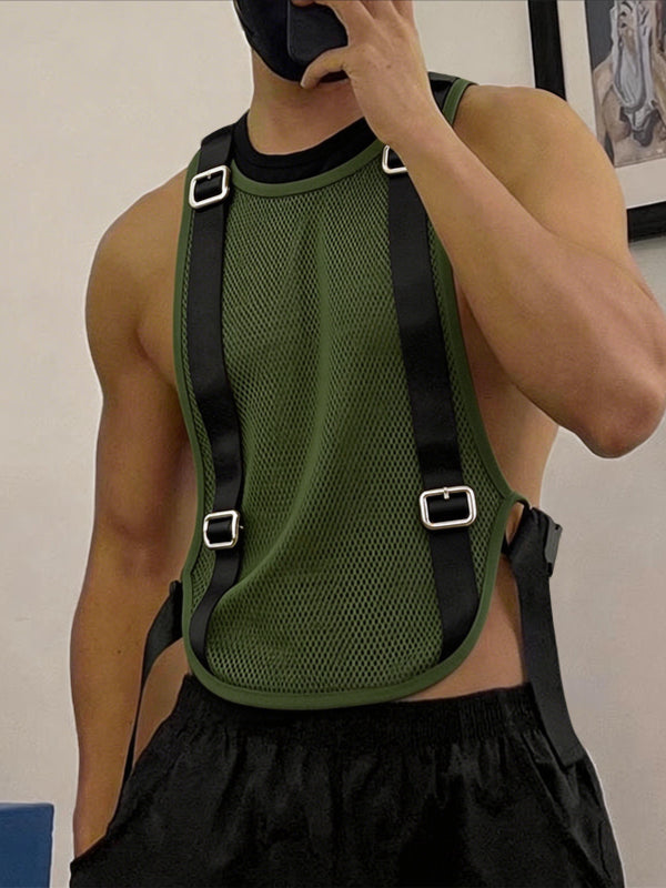 Men's Deconstructed Sheer Mesh Tank SKUL63144