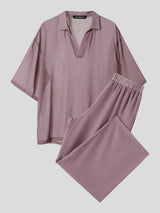 Men's Vintage Cuban Collar Sheer Mesh Oversized Two Pieces Outfit SKUL70592